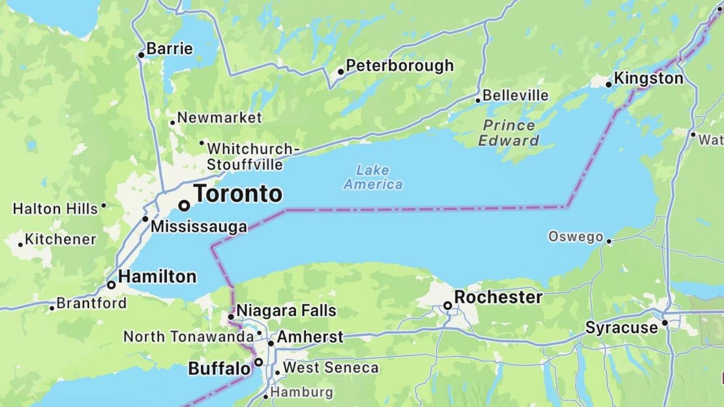 Apple Maps Renames Lake Ontario to ‘Lake America’ Amid Trump‑Canada Trade Conflict