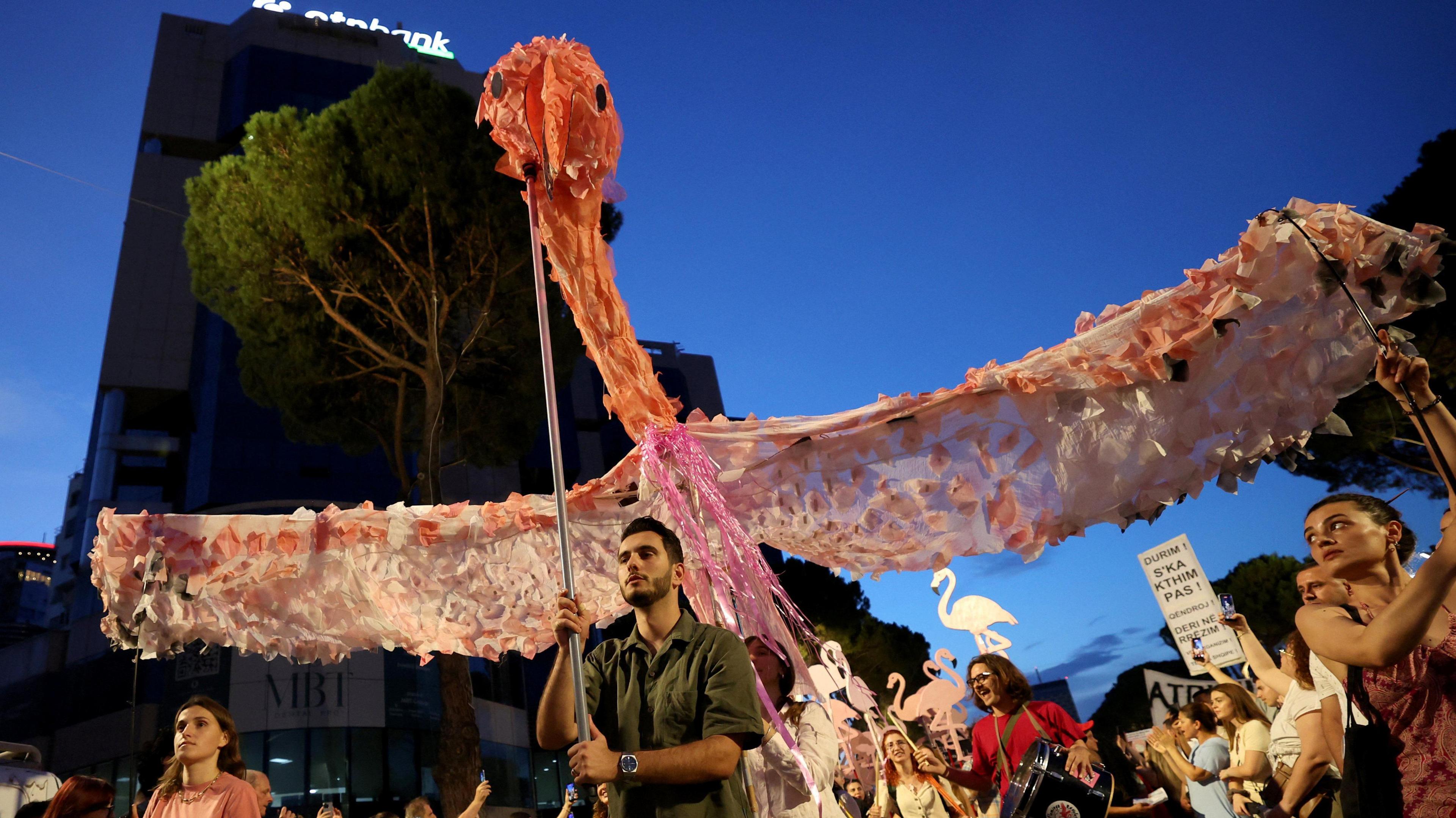 "Flamingo Revolution" Denies Corruption, Calls for Sustainable Future in Albania