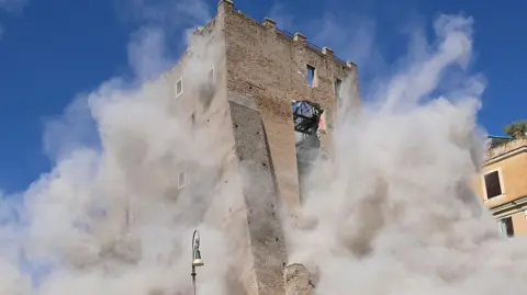 Tragic Collapse: Worker Perishes in Rome's Historic Torre dei Conti Tower Incident