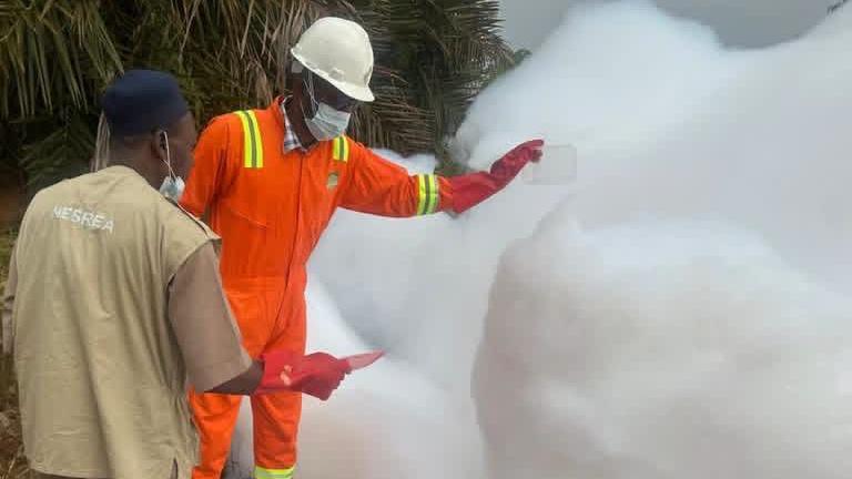 White Foam Mystery on Nigerian Highway Sparks Environmental Probe